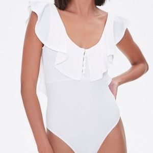 Forever 21 Ruffled Flounce Bodysuit (NWOT)